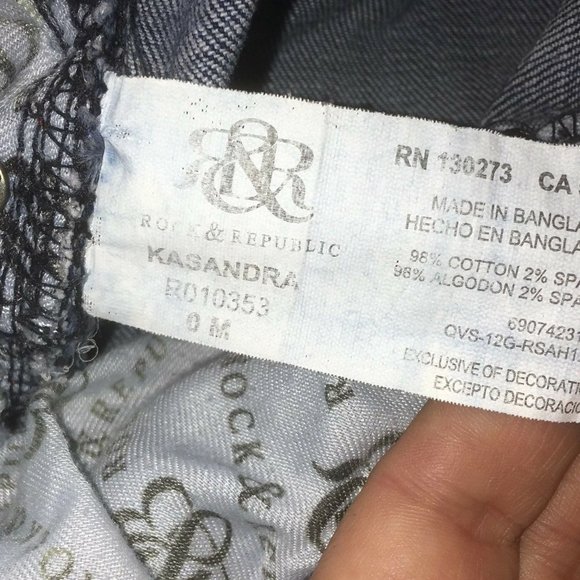 Rock And Republic Womens Kasandra Jeans Sz 0 Blue Wash Denim 5 Pocket 31" Inseam - Picture 12 of 12